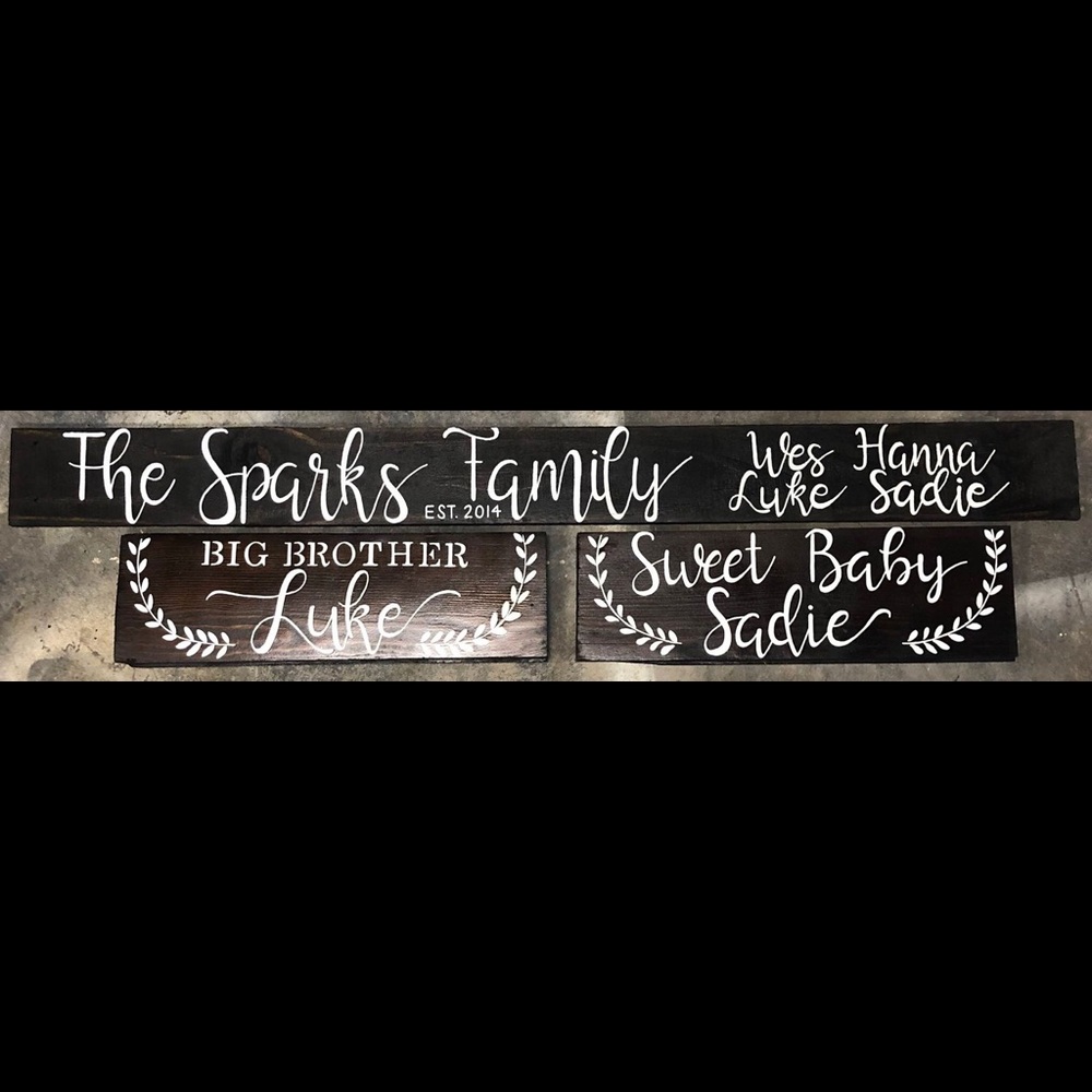 Rustic personalized Family name + est date Signs